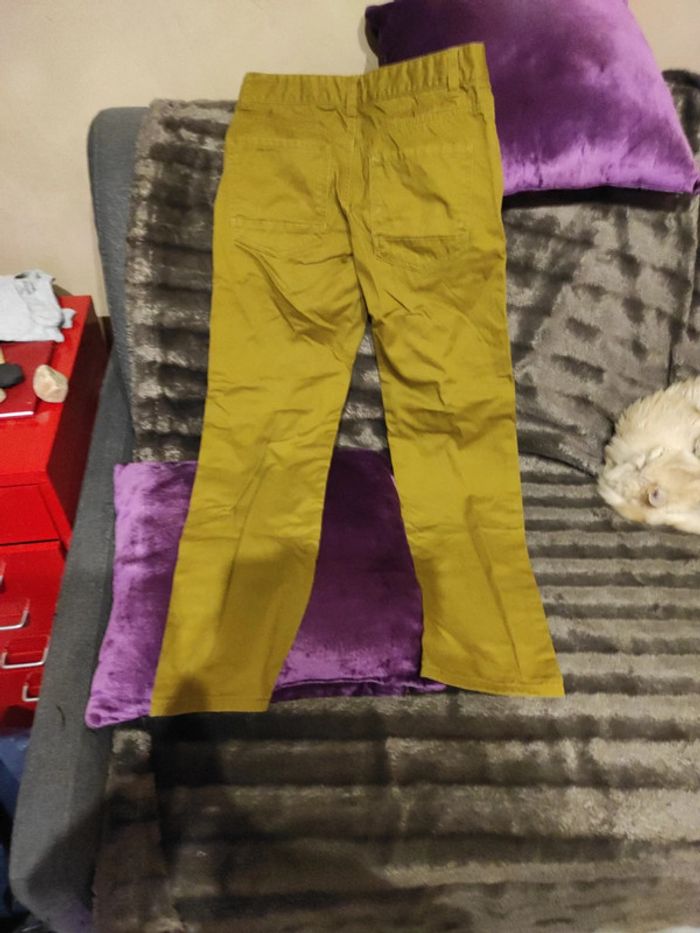 Pantalon 10 ans garçon moutarde - photo numéro 4