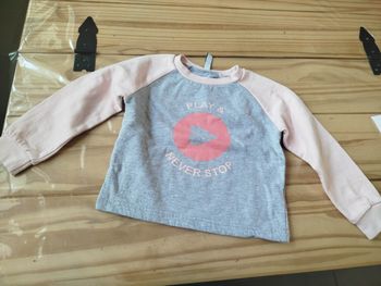 Pull rose et gris 
