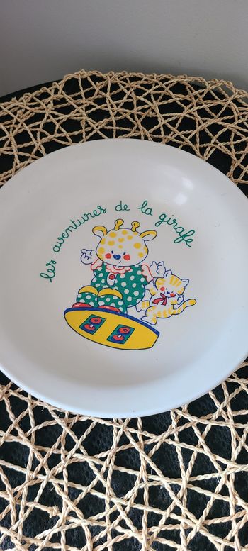 Assiette bébé girafe vintage