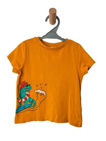 T-shirt jaune-orangé, motif dinosaure - DPAM 3 ans (98cm)