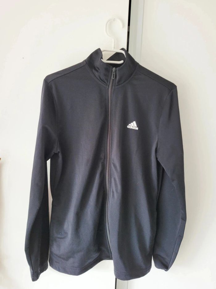 Veste de Survêtement Noire Adidas – Taille 14/15 Ans – Très Bon État