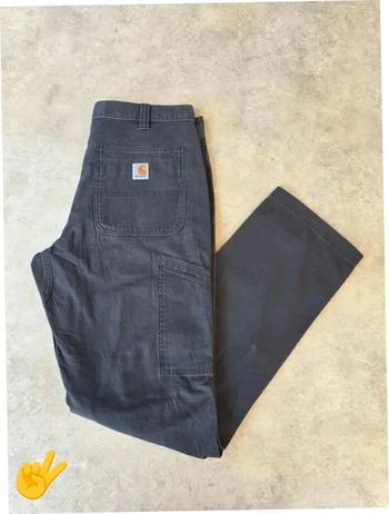 Pant Carhartt Double Knee W34|FR44 L32 coupe droite gris Homme-Men pan27b