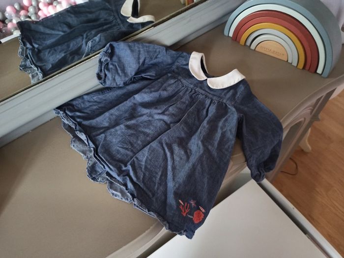 Robe en jean col blanc 6 mois Orchestra