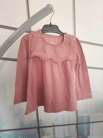 T-shirt manches longues / pull vieux rose 92 cm