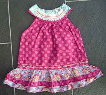 Jolie robe fleurie à pois fille 4 ans