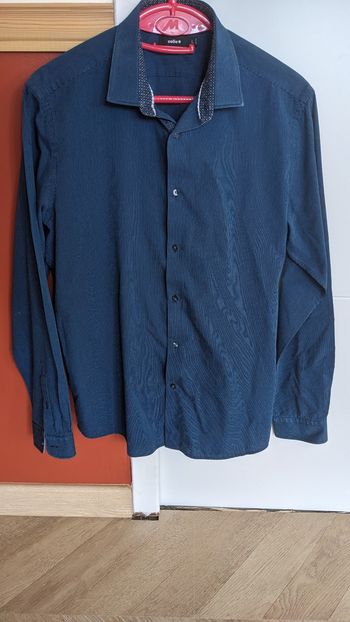 Chemise bleue marine rayée celio 
