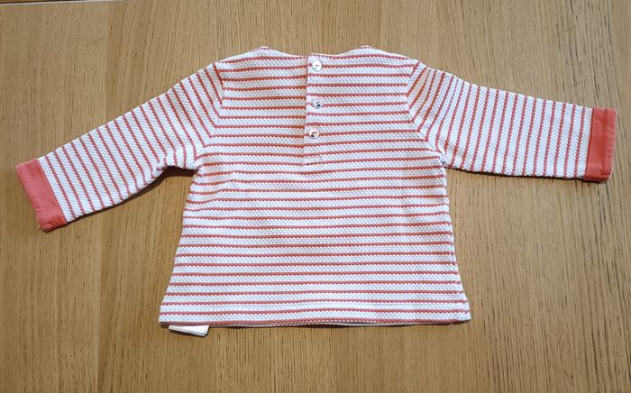 Pull en maille Sergent Major marinière orange chat 9 mois fille - photo numéro 5