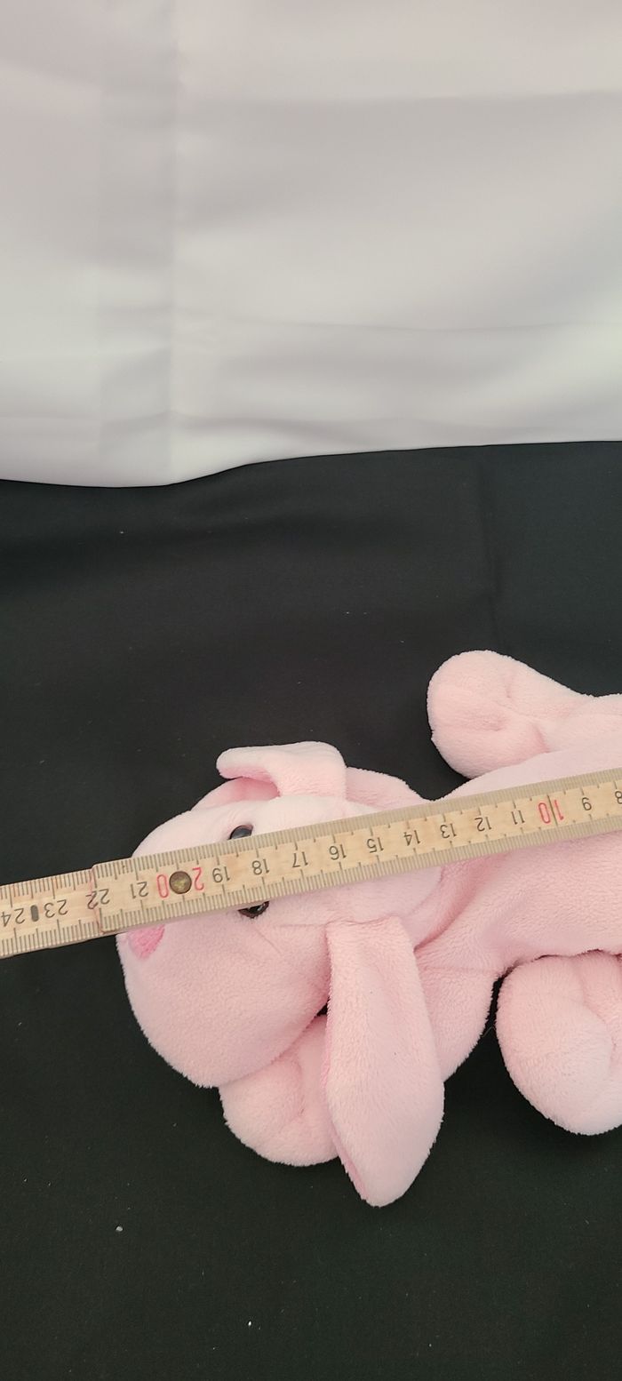 Doudou peluche TOYS R US chien rose rose 20cm - photo numéro 2