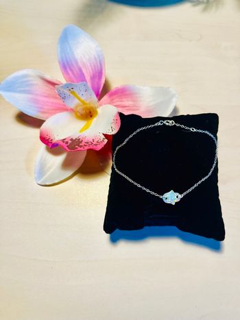 Bracelet en argent véritable 925, avec pendentif nacrée, inoxydable, Neuve !
