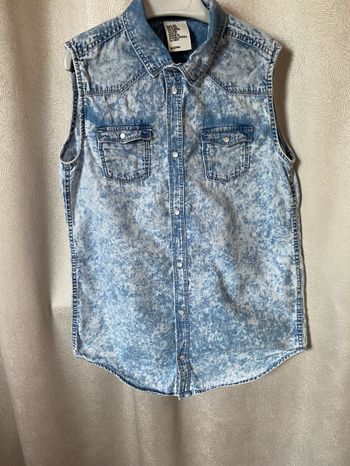 Chemise en jeans délavé sans manche 10 ans H&M