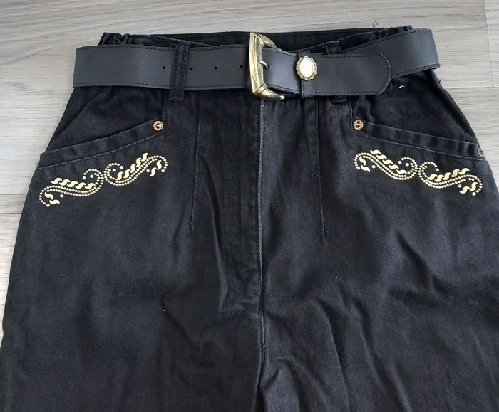 Jean femme noir avec ceinture Jinglers taille 38 - photo numéro 2