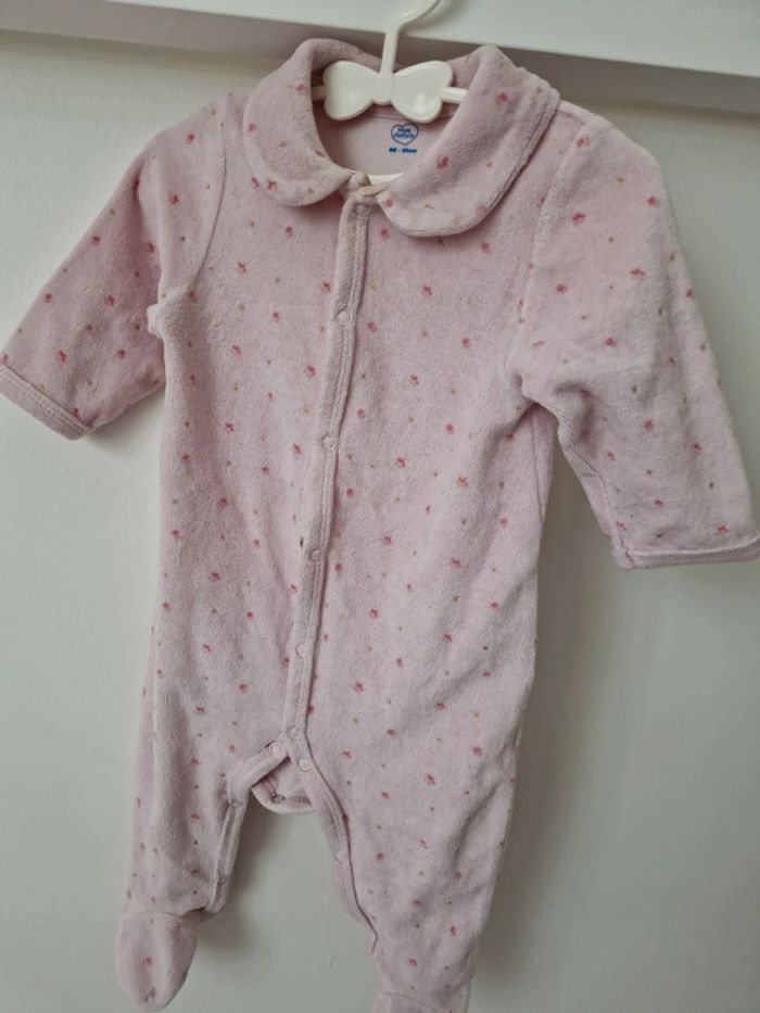 Combinaison pyjama velours rose doré 6mois