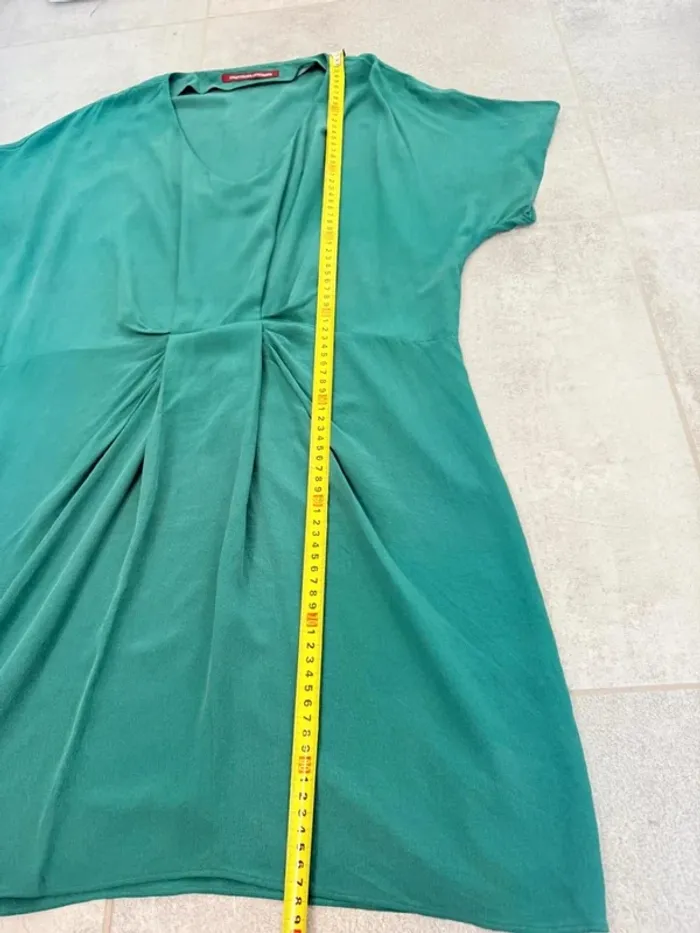 Robe en soie Comptoir des cotonniers turquoise taille 36 parfait état - photo numéro 9