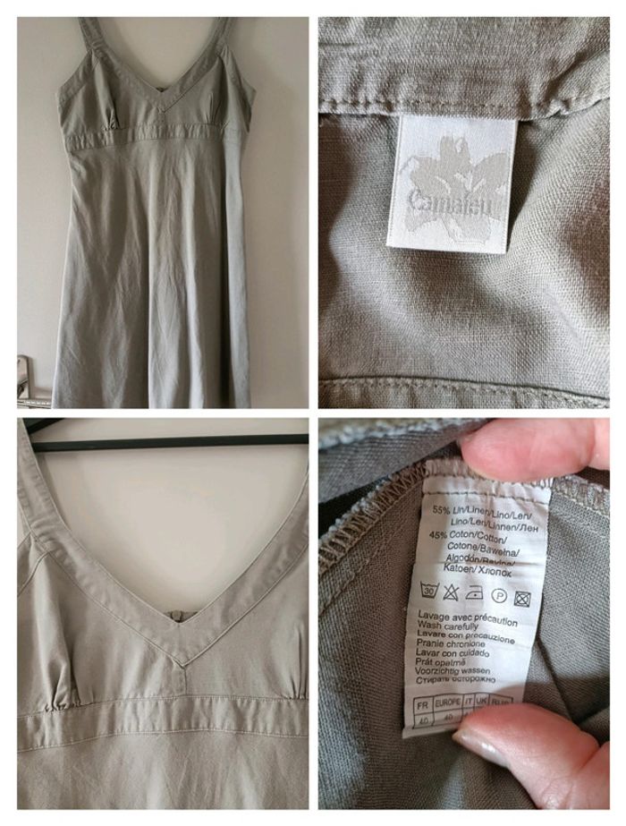 Robe à bretelles légère taupe Camaïeu T. 40 - photo numéro 2