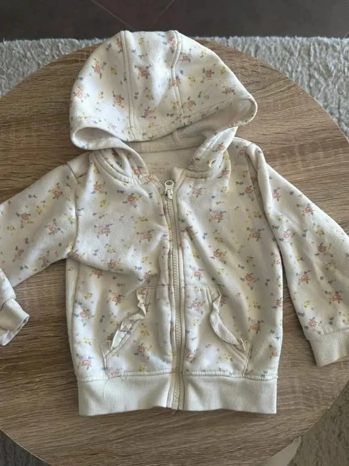 Veste fille florale zippée 24/36 mois - photo numéro 3