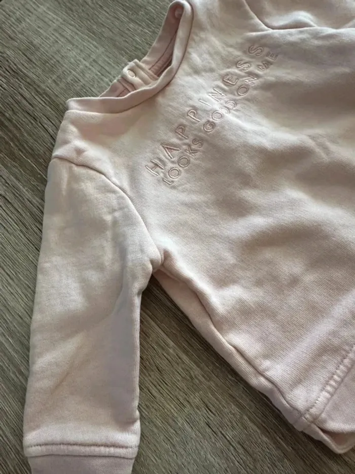 Sweat pull rose pale 6 mois 68 cm - photo numéro 5