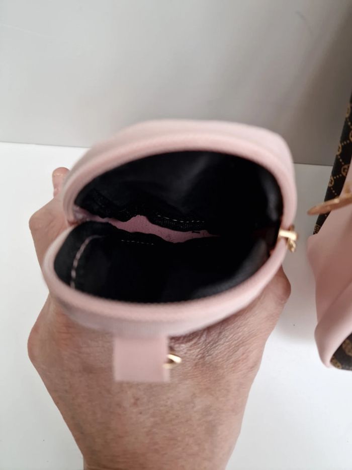 Sac Bandoulière Rose Marron Avec Bijou Sac Et Porte Monnaie - photo numéro 15