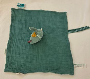 Doudou carré plat lange vert Joe le dragon - Lilliputiens