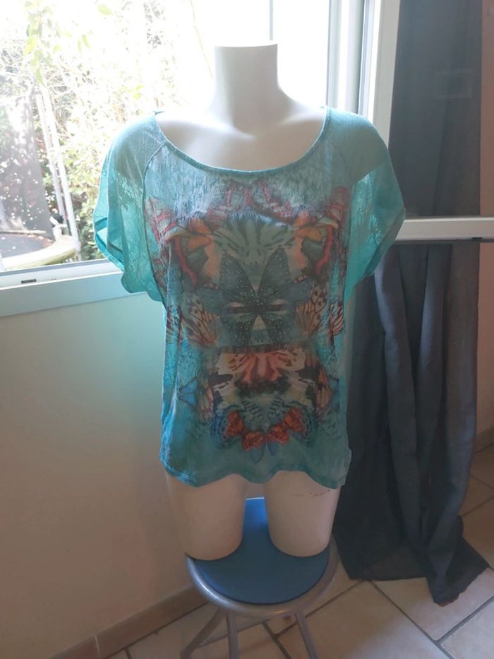 T-shirt coton flammé