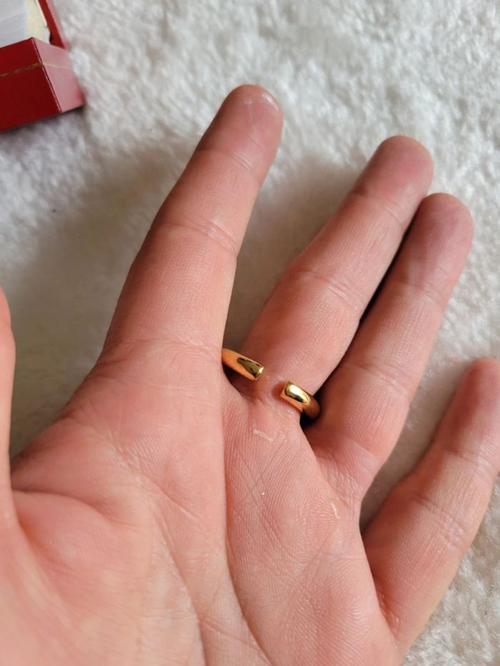 Bague anneau ouvert acier silver - photo numéro 5