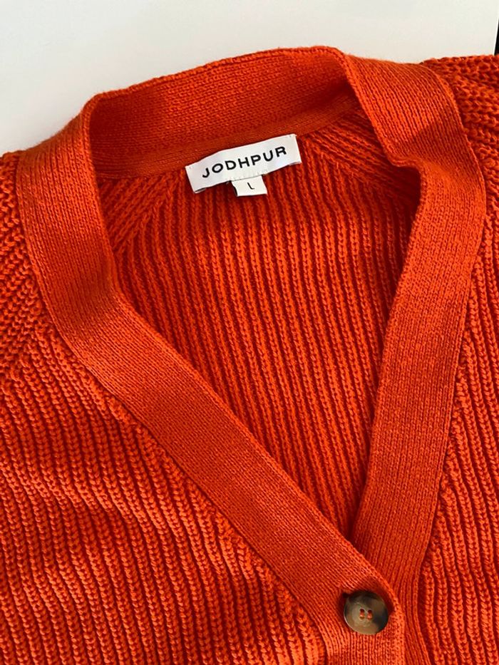 Pull gilet veste oversize orange Jodhpur - photo numéro 3