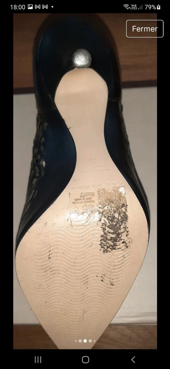 Escarpins San Marina modèle NATA - Noir Cuir - Pointure 36
- photo numéro 9