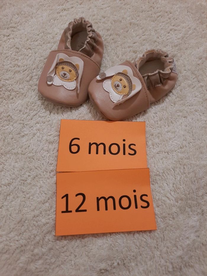 Chaussons beige oursons Doudou et Compagnie 6-12 mois - photo numéro 4