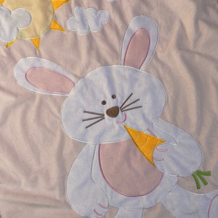 Plaid enfant Little Miracles rose à motif lapin - 70 x 105 cm - photo numéro 4