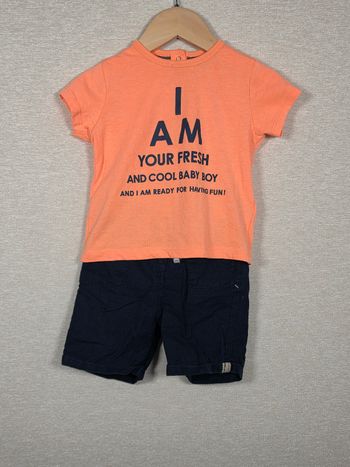 Ensemble 2 pièce  t-shirt + bermuda  kiabi 18 mois 77-82cm