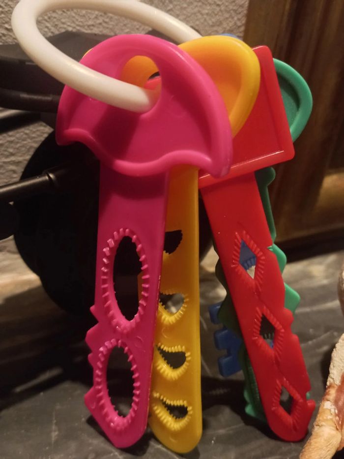 2 Jeux de clé bébé, hochets et anneaux - photo numéro 3