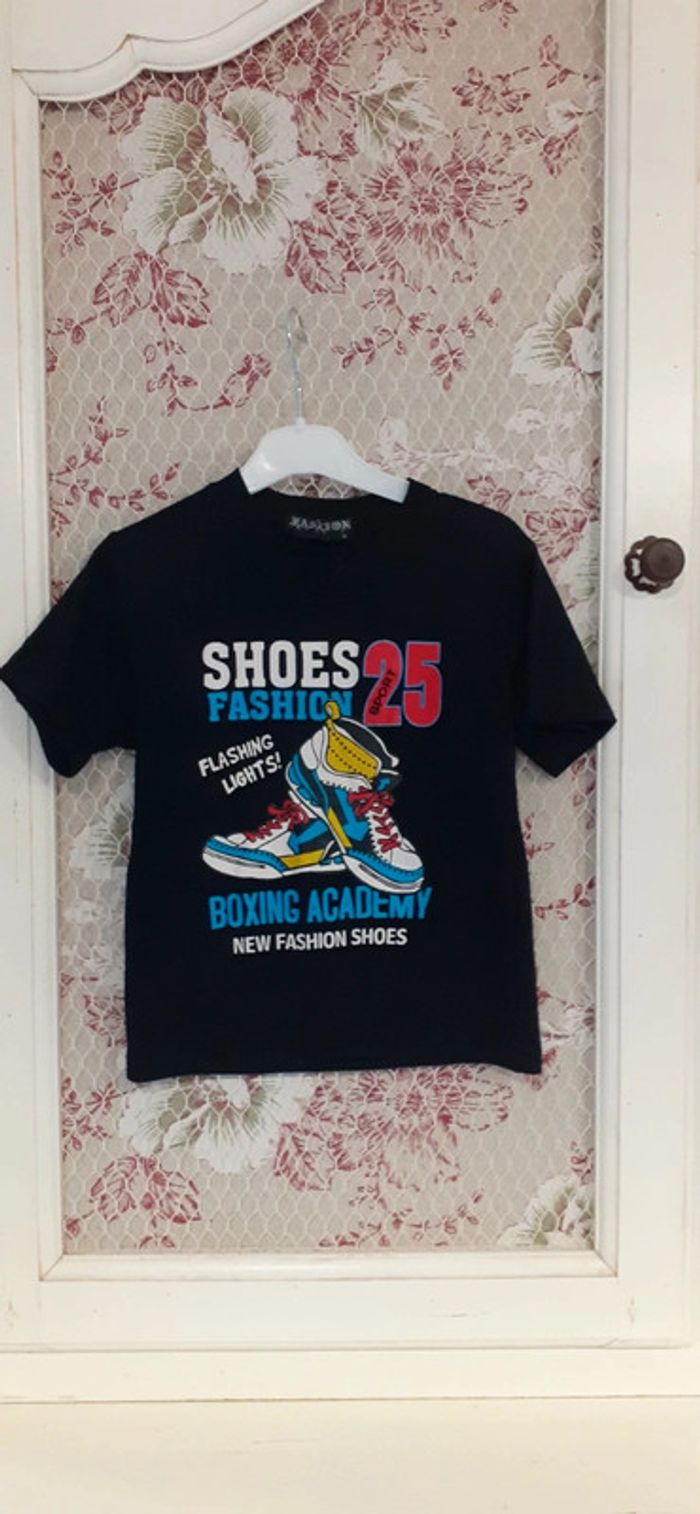 Tee shirt noir fun Fahion 6 ans