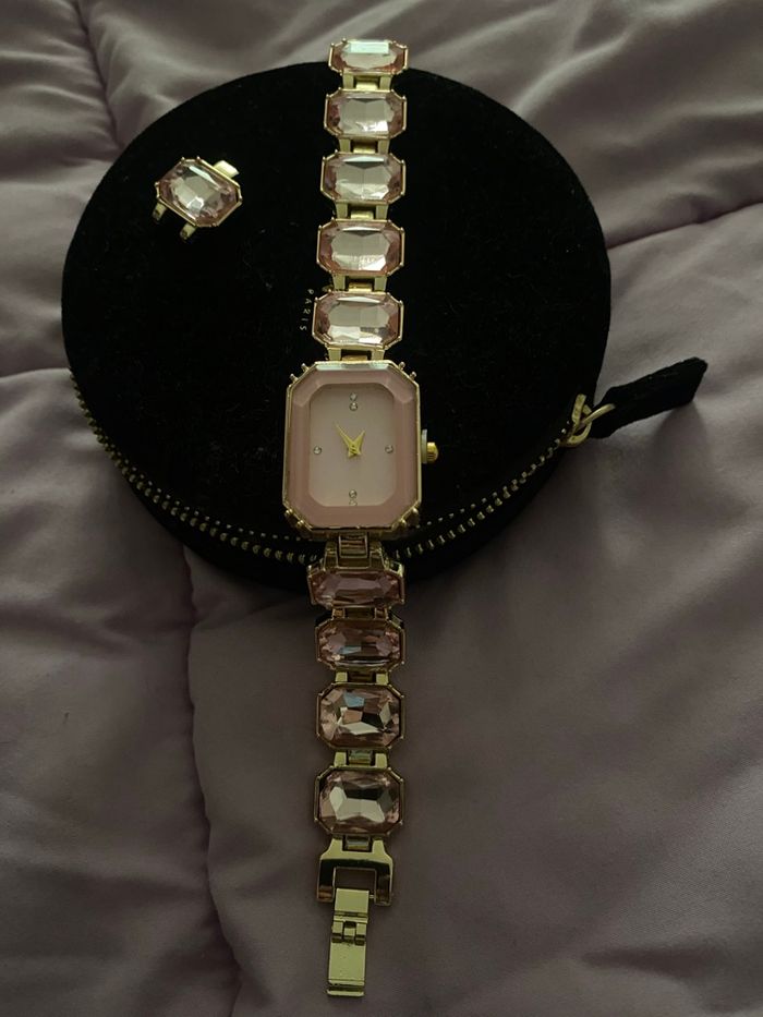 Montre pierre rose style Swarovski - photo numéro 4