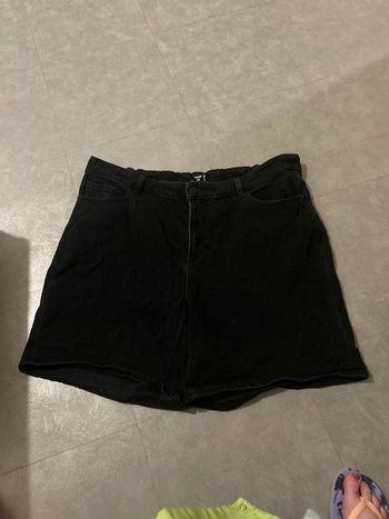 Short taille haute en jeans