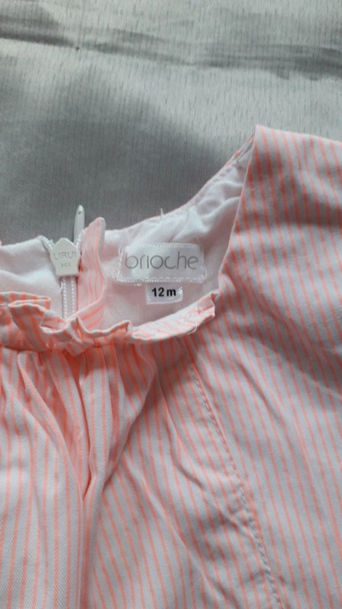 Robe d'été rayée rose et blanc/12 mois - photo numéro 3
