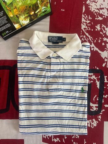 Polo Ralph Lauren taille S à rayures blanche et bleu