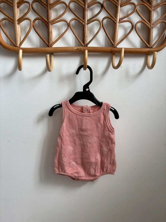 Barboteuse été rose 3 mois