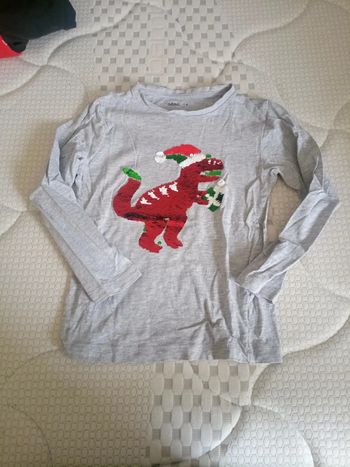 T shirt manches longues dino sequin 6 ans