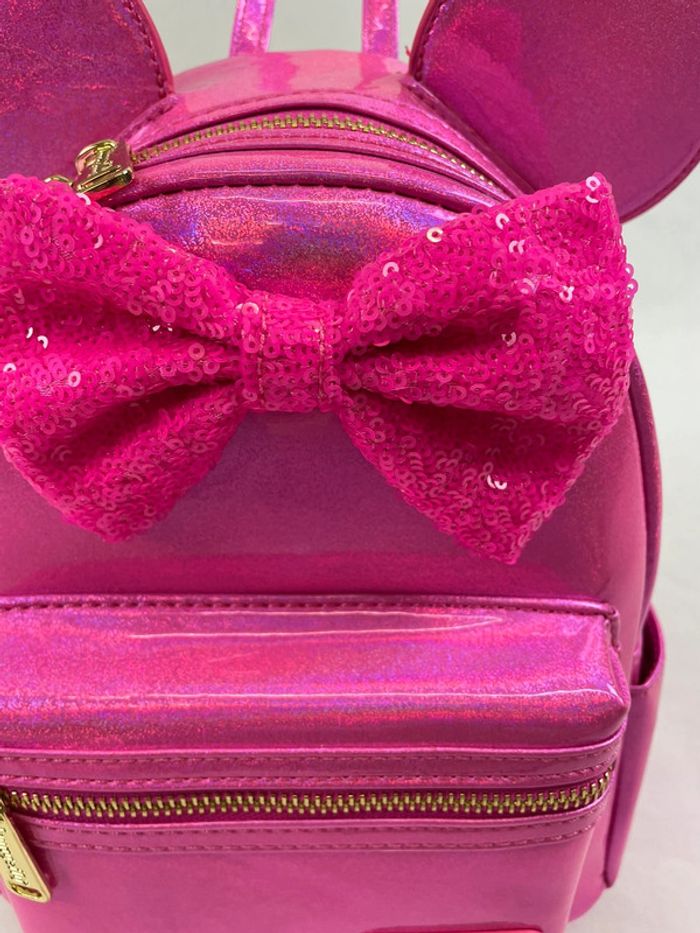 Sac à dos Loungefly mini backpack disney minnie rose sequin glitter édition limitée - photo numéro 6