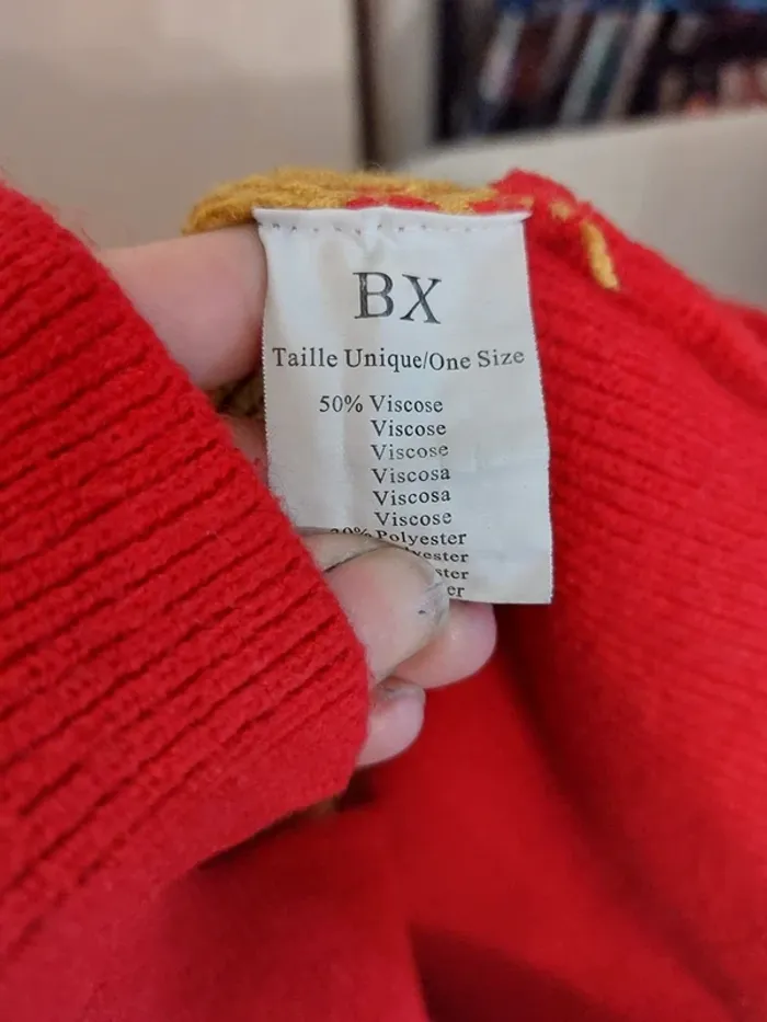 Pull col V BX – Taille unique – Multicolore – État : Excellent - photo numéro 4
