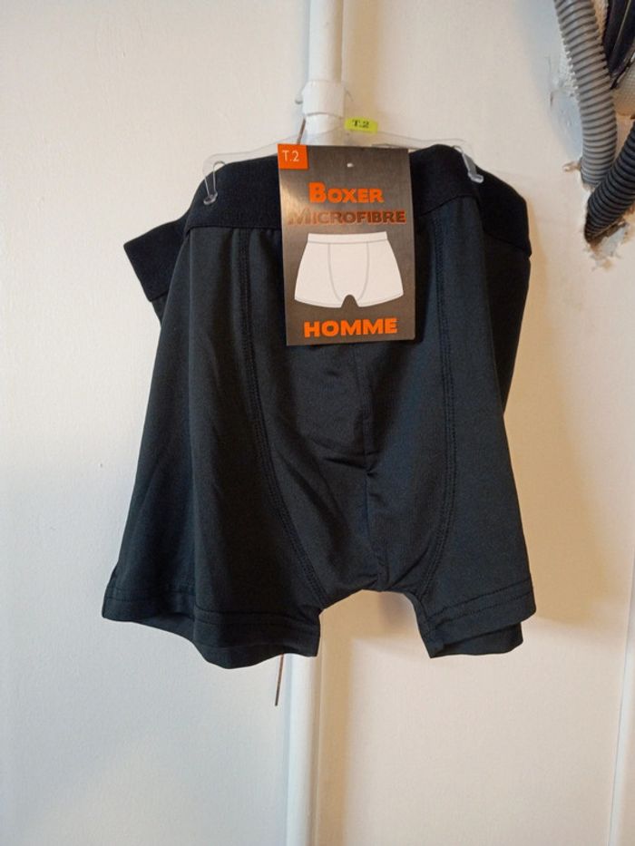 Boxer noir homme en microfibre taille S idéal pour le sport