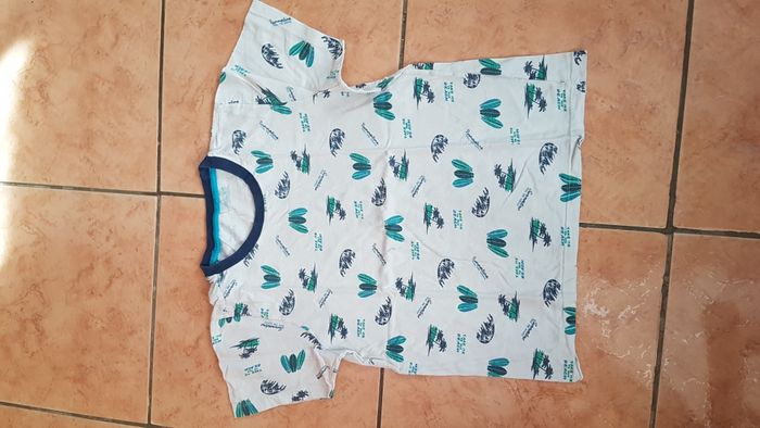 T shirt été garçon 14 ans blanc et vert Kiabi - photo numéro 1