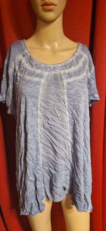 T-shirt imitation jean taille6 manches courtes strass