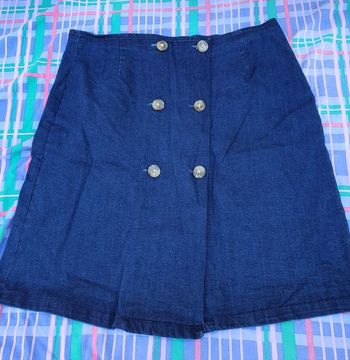 Jupe jeans blanche porte taille 46 stonewash