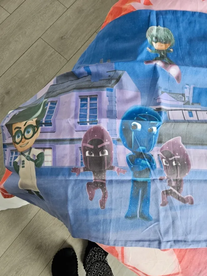 Lot 2 housse de couette et 1 Taie d'oreiller 1 personne Pyjamasques - photo numéro 3