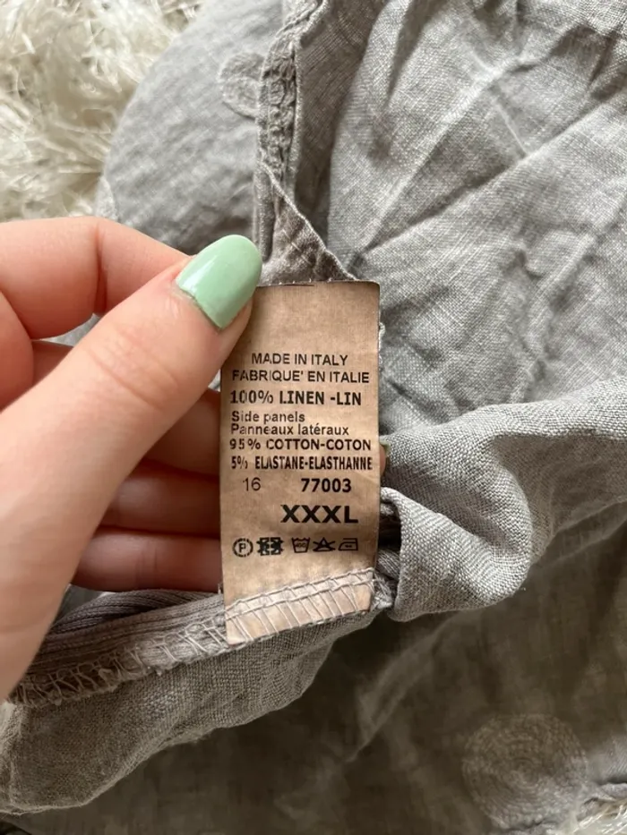 Débardeur XXXL 100% lin fabriqué en Italie vintage - photo numéro 3