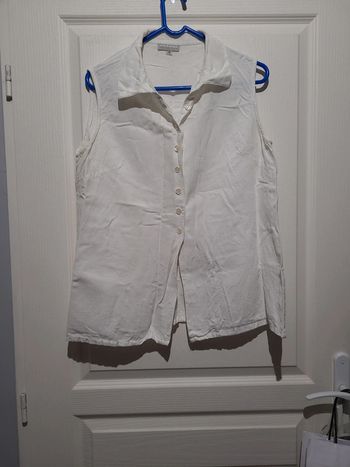 Chemise sans manche blanche en lin