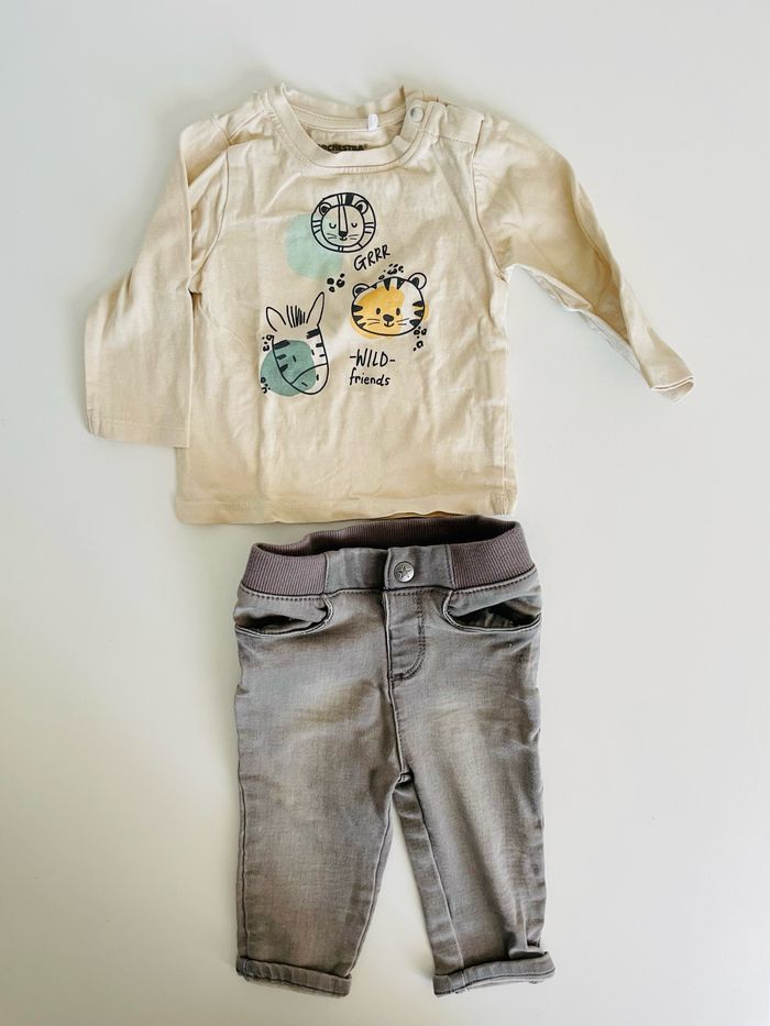 LOT JEAN GRIS TEESHIRT