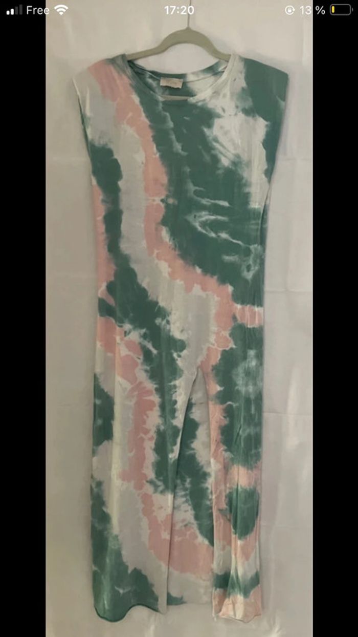 Robe longue en maille fendue tye&dye - photo numéro 9