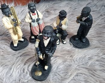 Lot 5 statuettes musiciens de jazz vintage