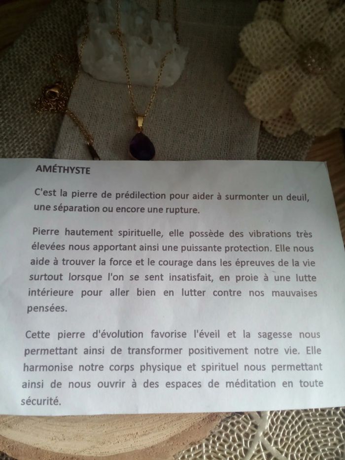 Collier améthyste 💜 sertissage oriental - photo numéro 4